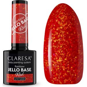 Claresa - Rainbow Jello Base Coat - Rood - 5ml - Semi-transparante Nagellak