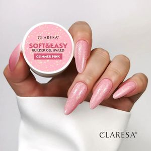 Claresa - Soft & Easy Builder Gel - Glimmer Pink - 12 gram