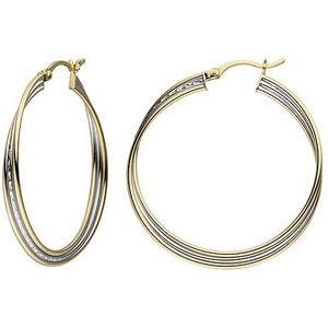 SIGO Creolen 925 Silber bicolor vergoldet Ohrringe Silbercreolen Silberohrringe