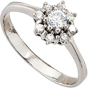 SIGO Damen Ring 925 Sterling Silber rhodiniert mit Zirkonia Silberring