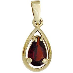 SIGO Anhänger Tropfen 333 Gold Gelbgold 1 Granat rot Goldanhänger