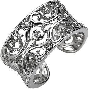 SIGO Damen Ring offen 925 Sterling Silber 3 Zirkonia Silberring