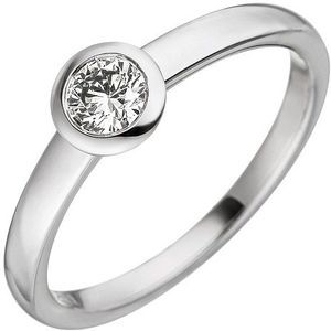 SIGO Damen Ring 585 Gold Weißgold 1 Diamant Brillant 0,25ct. Weißgoldring Diamantring