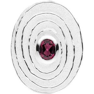SIGO Anhänger oval 925 Sterling Silber matt 1 Rhodolit rot Silberanhänger