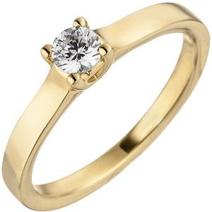 SIGO Damen Ring 585 Gold Gelbgold 1 Diamant Brillant 0,25 ct. Diamantring Solitär