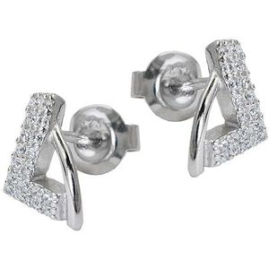SIGO Ohrstecker, Dreieck, Zirkonia, Silber 925