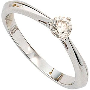 SIGO Damen Ring 585 Gold Weißgold 1 Diamant Brillant 0,25ct. Diamantring Weißgoldring