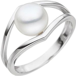 SIGO Damen Ring 585 Gold Weißgold 1 Süßwasser Perle Perlenring Weißgoldring