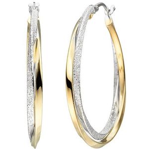 SIGO Creolen verschlungen 925 Sterling Silber bicolor vergoldet Ohrringe