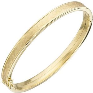 SIGO Armreif Armband oval 375 Gold Gelbgold teil matt Goldarmband Goldarmreif