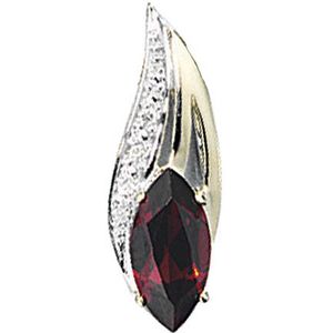 SIGO Anhänger 585 Gold Gelbgold 2 Diamanten Brillanten 1 Granat rot Goldanhänger