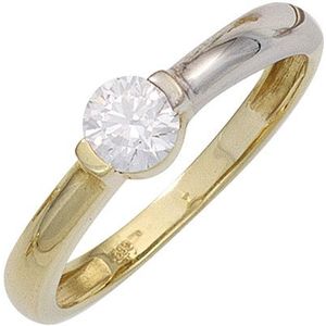 SIGO Damen Ring 333 Gold Gelbgold Weißgold bicolor 1 Zirkonia Goldring