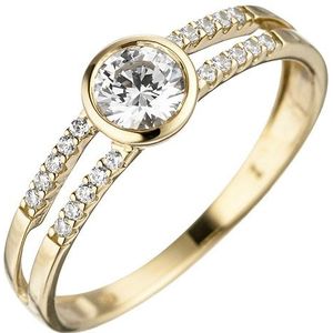 SIGO Damen Ring 333 Gold Gelbgold 21 Zirkonia Goldring