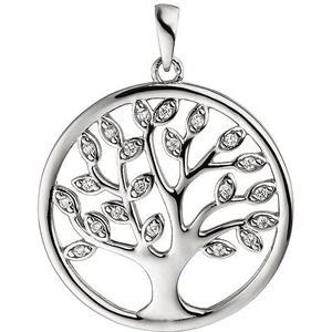 SIGO Anhänger Baum Lebensbaum 925 Sterling Silber 21 Zirkonia Silberanhänger