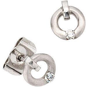 SIGO Ohrstecker 950 Platin mattiert 2 Diamanten Brillanten 0,03ct. Ohrringe