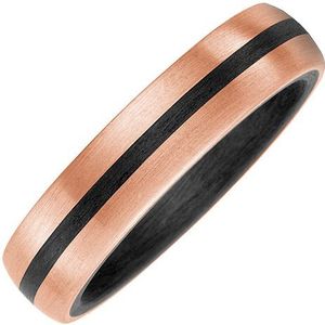 SIGO Partner Ring Carbon mit 585 Gold Rotgold matt Partnerring