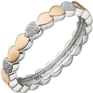 SIGO Damen Ring Herz Herzen 925 Sterling Silber bicolor vergoldet Herzring