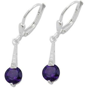 SIGO Ohrringe Brisur, Amethyst, Zirkonia, Silber 925