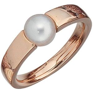 SIGO Damen Ring 585 Gold Rotgold 1 Süßwasser Perle Goldring Perlenring
