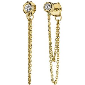 SIGO Ohrhänger 925 Sterling Silber gold vergoldet 2 Zirkonia Ohrringe Ohrstecker