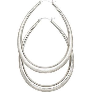 SIGO Creolen 925 Sterling Silber eismatt Ohrringe Silberohrringe Silbercreolen