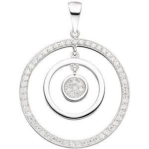 SIGO Anhänger rund 925 Sterling Silber rhodiniert mit Zirkonia