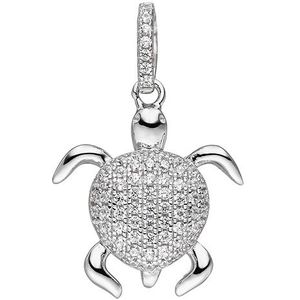 SIGO Anhänger Schildkröte 925 Sterling Silber mit Zirkonia Schildkrötenanhänger