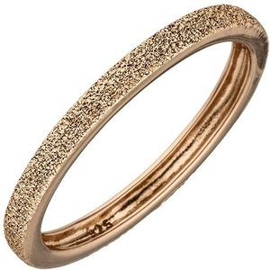 SIGO Damen Ring schmal 925 Sterling Silber rotgold vergoldet mit Struktur