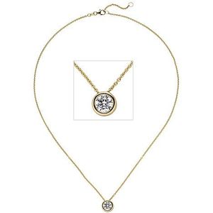 SIGO Collier Kette mit Anhänger 585 Gold Gelbgold 1 Diamant Brillant 1,0 ct. 45 cm