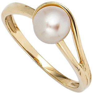SIGO Damen Ring 585 Gold Gelbgold 1 Süßwasser Perle Goldring Perlenring