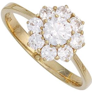 SIGO Damen Ring 375 Gold Gelbgold 9 Zirkonia Goldring