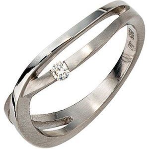 SIGO Damen Ring 950 Platin matt 1 Diamant Brillant 0,05ct. Platinring