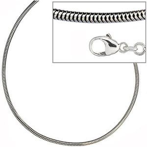 SIGO Schlangenkette 925 Silber 1,9 mm 80 cm Halskette Kette Silberkette Karabiner