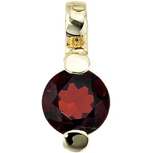 SIGO Anhänger rund 585 Gold Gelbgold 1 Granat rot Goldanhänger