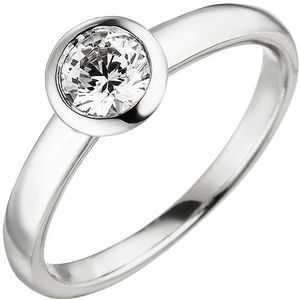 SIGO Damen Ring 585 Gold Weißgold 1 Diamant Brillant 0,50 ct. Diamantring Solitär