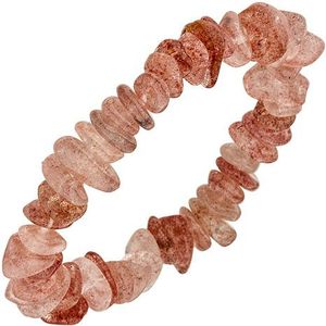 SIGO Armband Erdbeerquarz rosa 19 cm Quarzarmband Edelsteinarmband elastisch