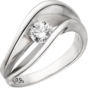 SIGO Damen Ring 925 Sterling Silber 1 Zirkonia Silberring