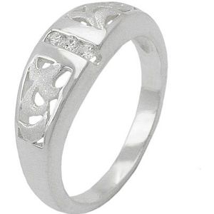SIGO Ring, matt-glänzend, mit 3x Zirkonia, 925