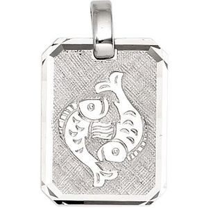 SIGO Anhänger Sternzeichen Fische 925 Silber matt Sternzeichenanhänger