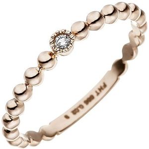 SIGO Damen Ring Kugel 585 Gold Rotgold 1 Diamant Brillant Rotgoldring Kugelring
