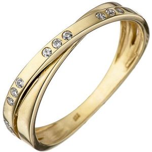 SIGO Damen Ring 333 Gold Gelbgold 15 Zirkonia Goldring
