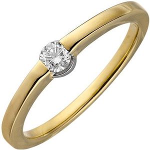 SIGO Damen Ring 585 Gold Gelbgold 1 Diamant Brillant 0,15ct. Diamantring