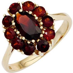 SIGO Damen Ring 375 Gold Gelbgold 11 Granate rot Goldring