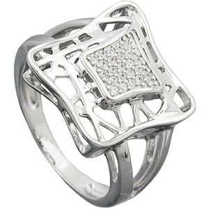 SIGO Ring, Viereck mit Zirkonia, Silber 925