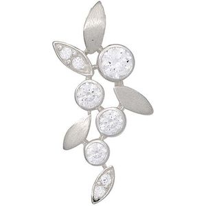 SIGO Anhänger 925 Sterling Silber rhodiniert mattiert mit Zirkonia