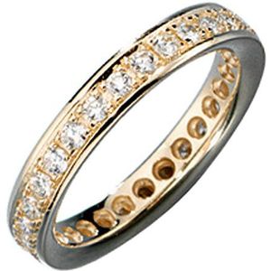 SIGO Memory Ring 585 Gold Gelbgold mit Diamanten Brillanten rundum Memoryring
