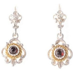 SIGO Ohrringe 925 Silber Trachtenschmuck Granat
