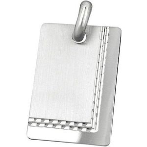 SIGO Anhänger, Gravurplatte matt glänzend diamantiert, Silber 925