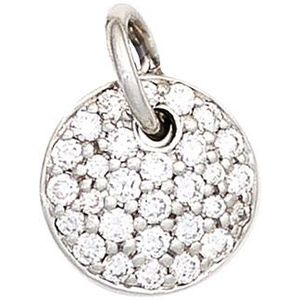SIGO Anhänger rund 585 Gold Weißgold 29 Diamanten Brillanten 0,34ct. Weißgoldanhänger
