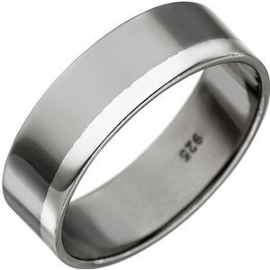 SIGO Ring 925 Sterling Silber anthrazit rhodiniert Silberring